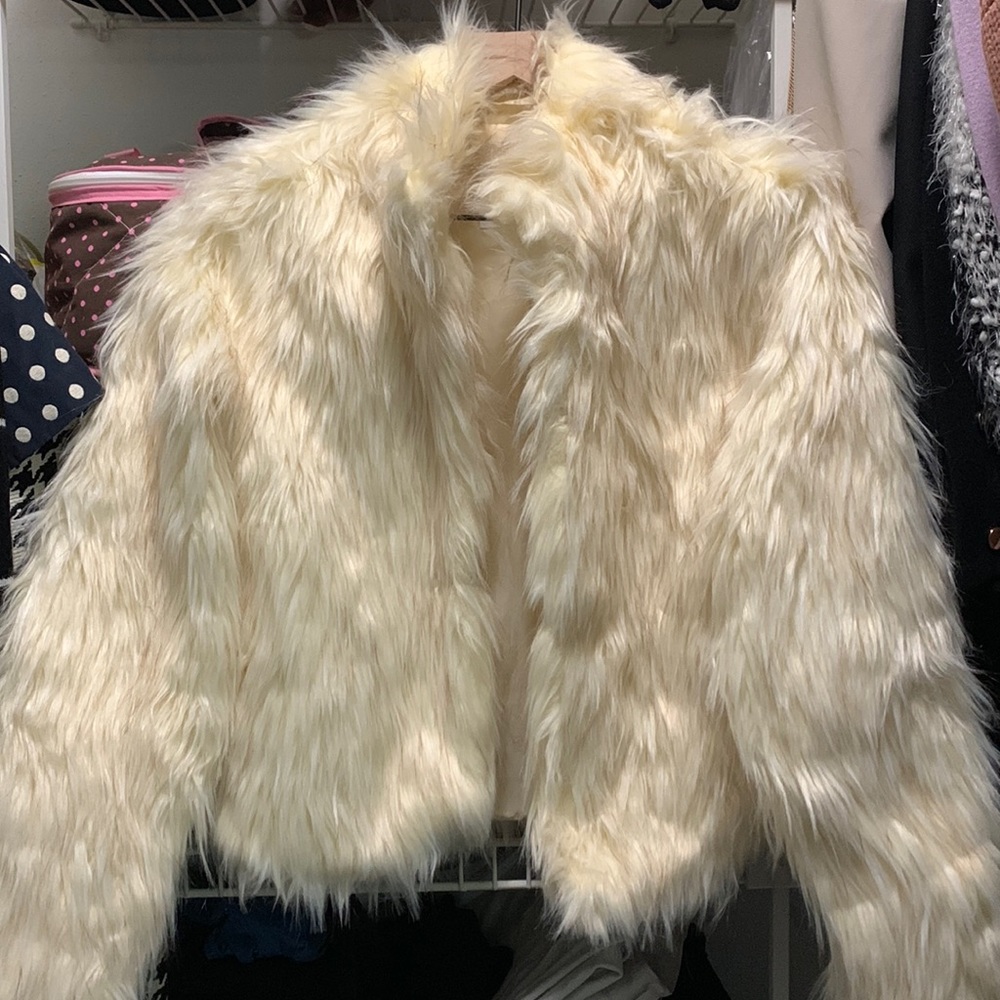 Synthetic  (faux) fur fashion nova coat